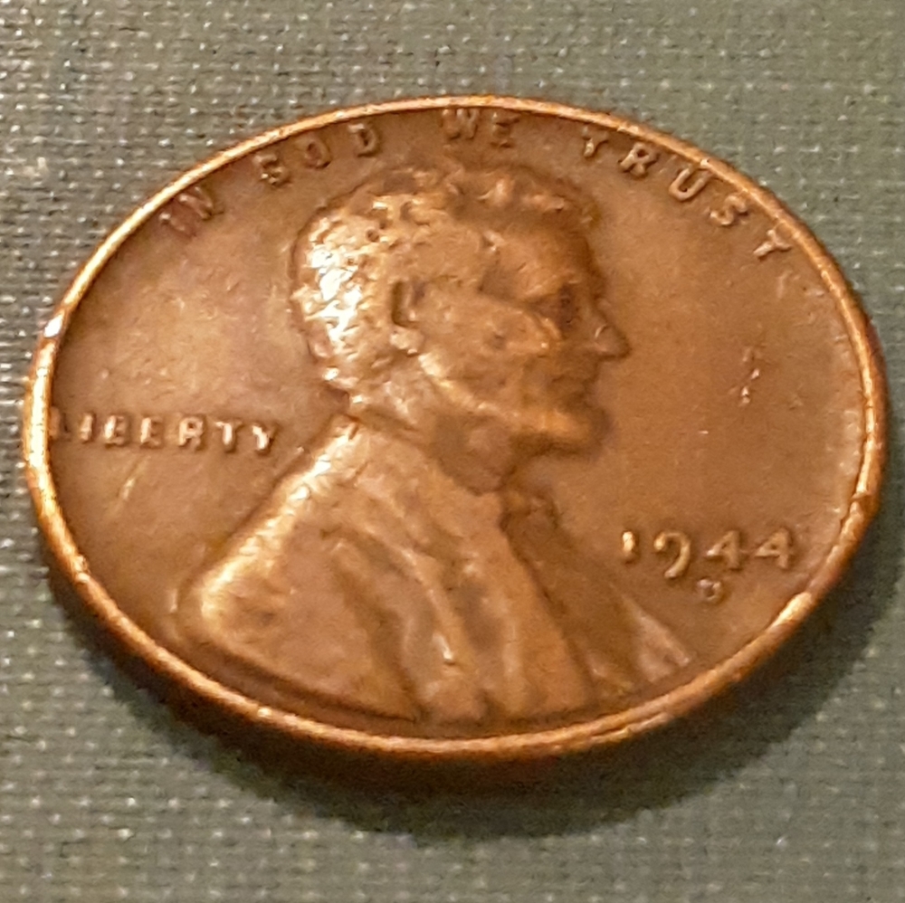 1944 D wheat penny with errors